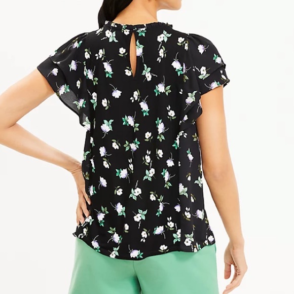 🎈Sale🎈Loft Flutter Sleeve Floral Top - Picture 2 of 9